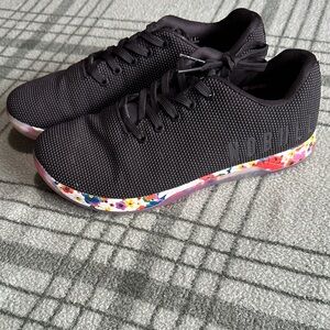 Black Sneakers with Floral Sole women size 11